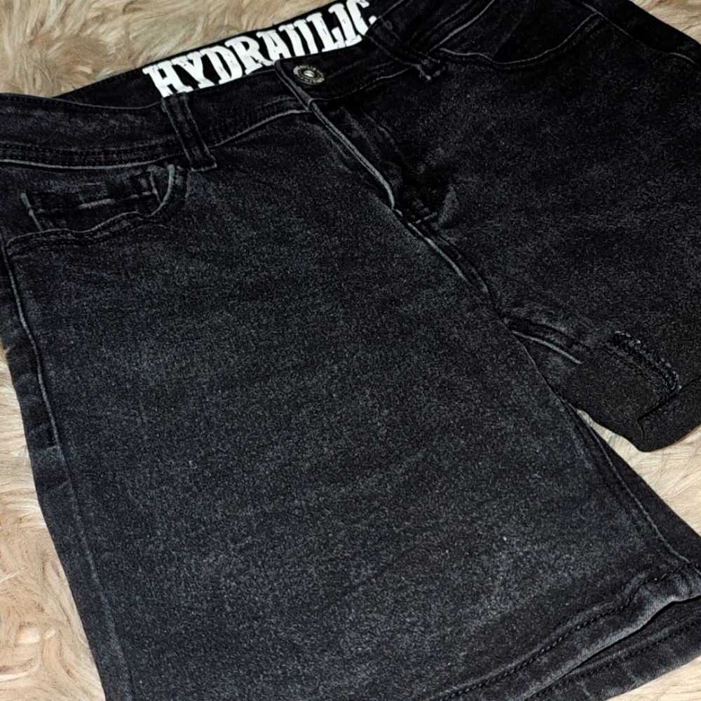 Washed Black Above Knee Short Juniors Size 7/8 Stretch Fit